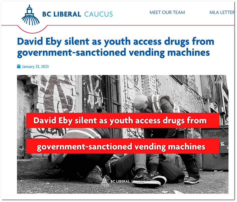 Screenshot of the BC Liberal website
