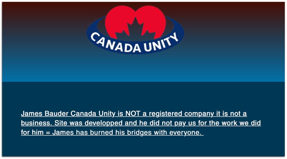 Anonymous message posted on the Canada Unity website